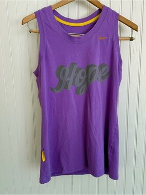 Nike Purple 'Hope' Cotton Tank Size M with Yellow Accents